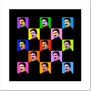 Nikola Tesla Pop Art Tiles Design Posters and Art